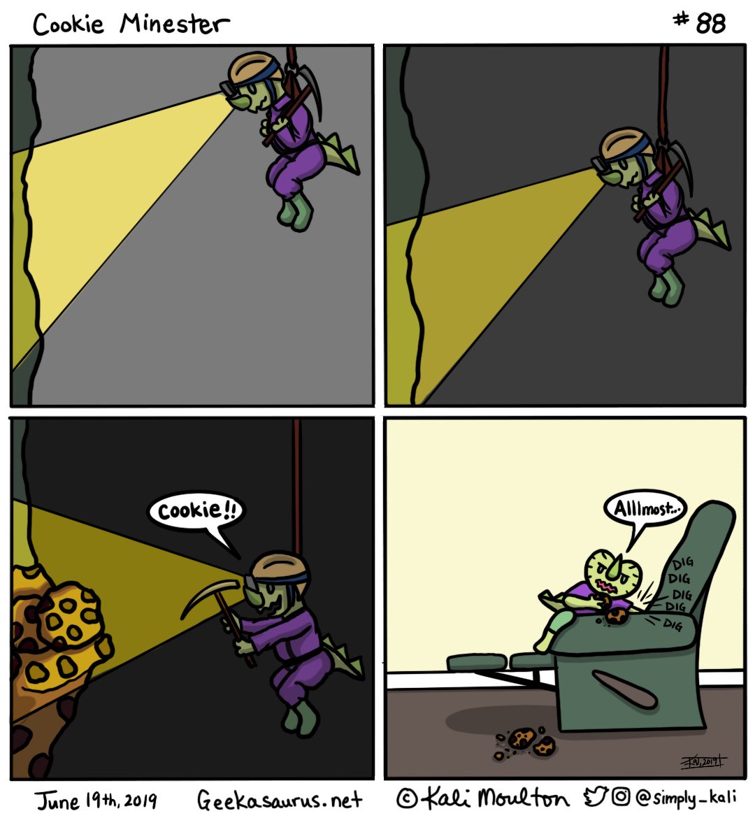 Simply_Kali's tweet photo. #fullcomicday a day late. Oh well. ¡Más vale tarde que nunca! 🤷‍♀️ New #Geekasaurus comic is set for tomorrow on https://t.co/pjSk2WCDOx - it’s gonna make you feel so awesome.
#comicstrip https://t.co/pMUFd5l83C