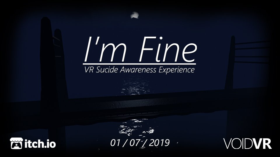 VoidVRStudio's tweet photo. Only FOUR days to go until I'm Fine is available for free - https://t.co/YNo4jxi7t0

If you have an @oculus Rift or @htcvive then please try out this narrative driven experience and support suicide awareness worldwide.

#Vive #Rift #VR #SuicideAwareness #ImFine https://t.co/5tPY1SX153