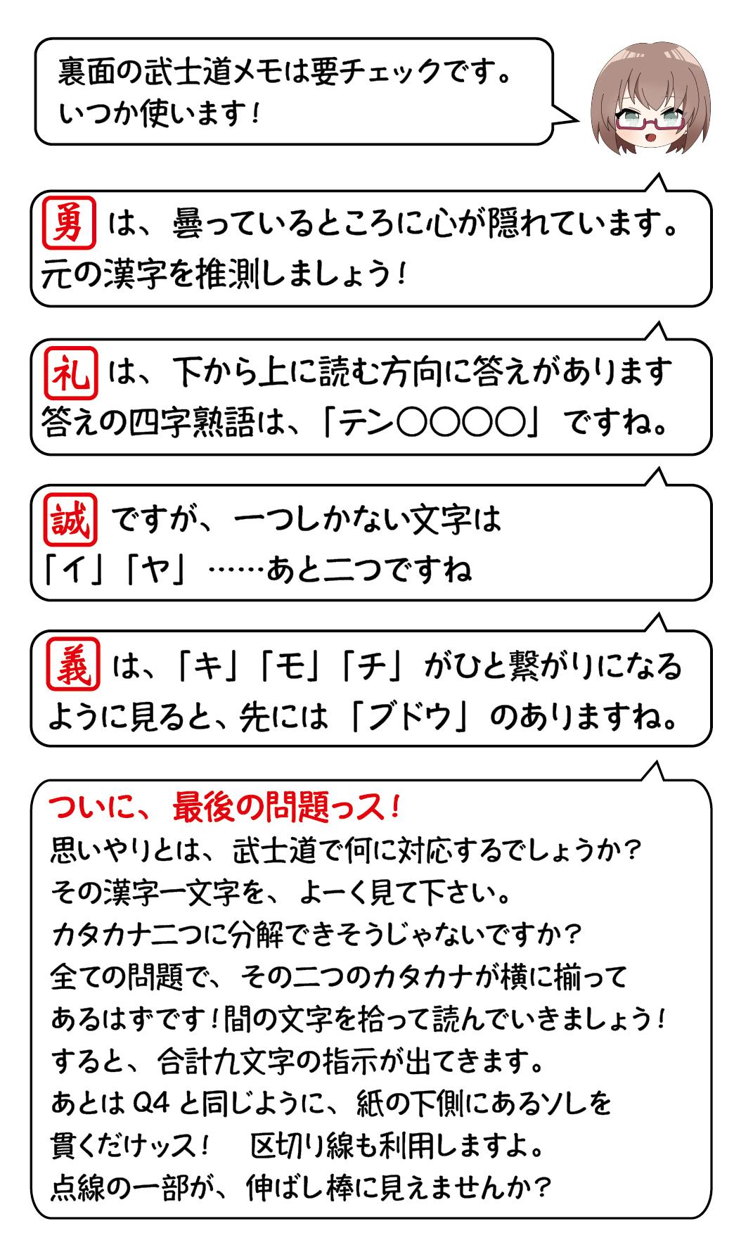 一隅 いすみ イヴ マヤさん スケダチをお願いしたいです 麻弥 えっ 助太刀って ああ 謎のヒントってことですか いいですよ イヴ かたじけないです スケダチを貰ったからには 必ずやセッパしてみせます 麻弥 セッパ 説破ですね
