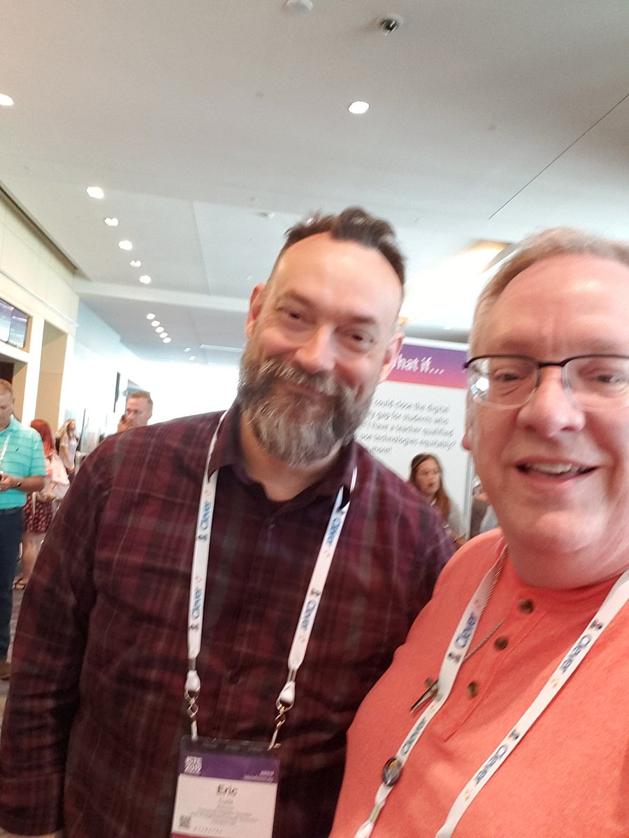 rsmithson99's tweet photo. @ericcurts my Wednesday #ISTE19 highlight, other than the great learning, was meeting you. Thank you for being so nice to this fan. Glad you got to celebrate your birthday with so many of your fans. https://t.co/0DRygS3PCn