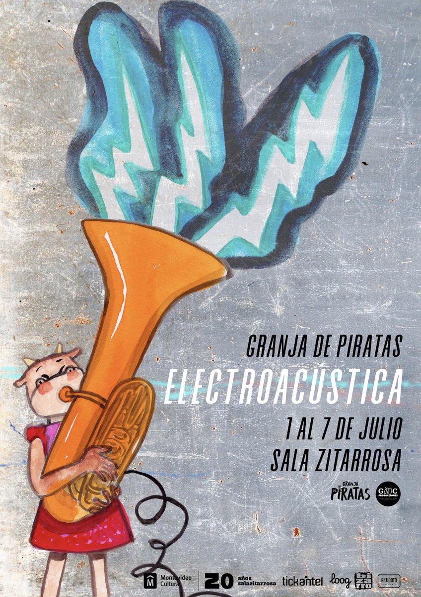 LoogGuitarsUy's tweet photo. ¡VACACIONES! Del 1º al 7 de julio en Sala Zitarrosa: “𝐆𝐫𝐚𝐧𝐣𝐚 𝐝𝐞 𝐏𝐢𝐫𝐚𝐭𝐚𝐬” electroacústica, con humor y gran despliegue musical.⁣ @granjadepiratas
¡Allí nos vemos! 🎸

#loogmini #musica #rockenfamilia #teatroparaniños 
#vacacionesdeinvierno https://t.co/Ypphxx6GML