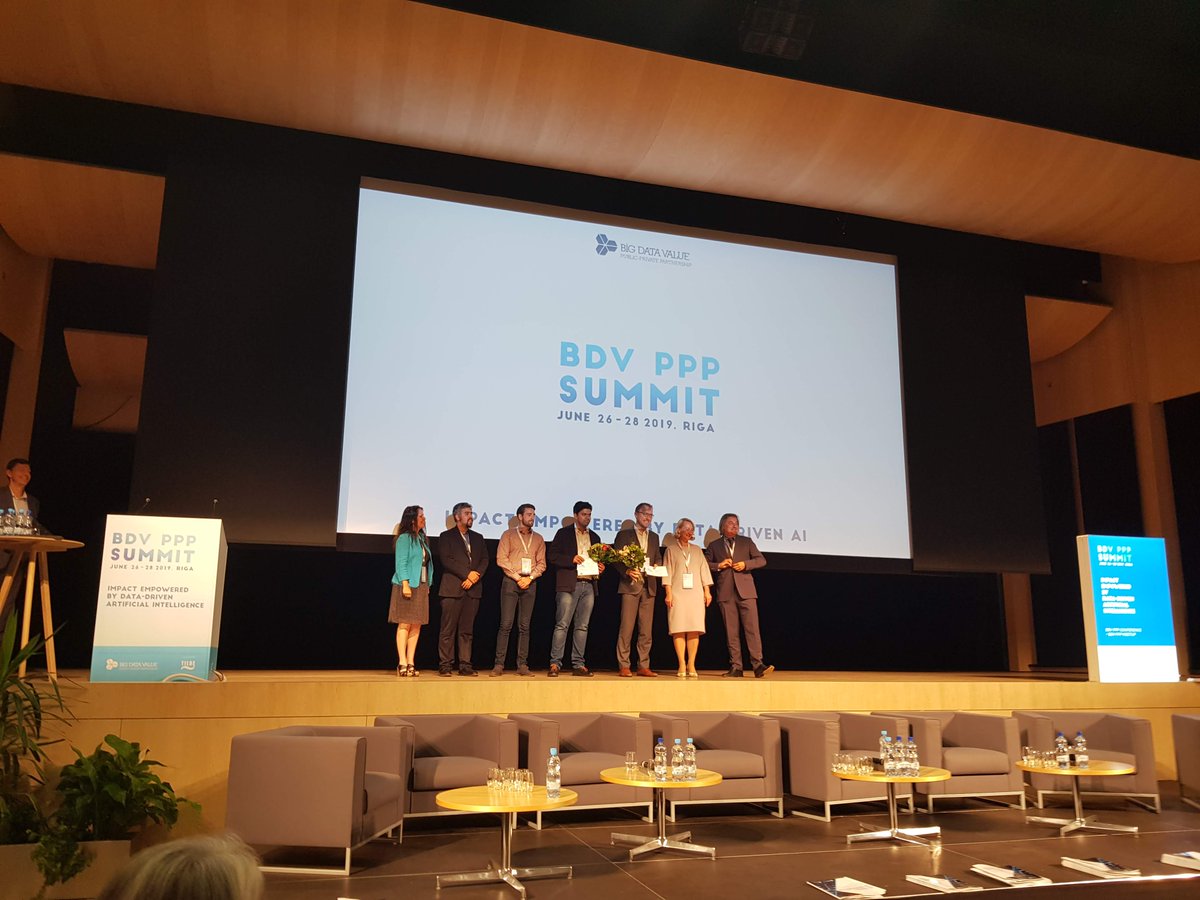 DataBio_eu's tweet photo. The "Digitalizing Forestry by harnessing the power of Big data" success story from #DataBio partners won today the second prize at the #BDVSummit at Riga. The first prize went to the whole #TT project. https://t.co/GHl3zQfWan