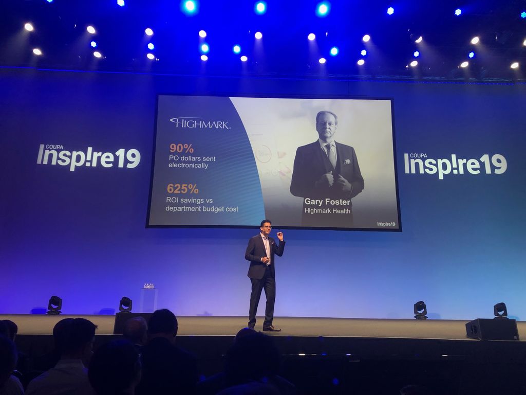 Coupa's tweet photo. #Spendsetters and innovators in #BSM communities tell great stories and bring impactful change! @chandarp @Highmark #GaryFoster #CoupaInspire #BSM https://t.co/v1orMGqoVA