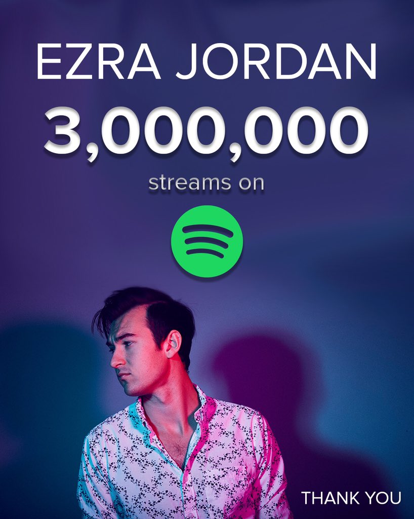 2.5 years ago I was sitting in my room making music never thinking anybody was going to hear. The fact that my songs have been listened to 3 million times blows me away. Thank you for listening and a special thank you to @spotifycanada for all the support. More music to come