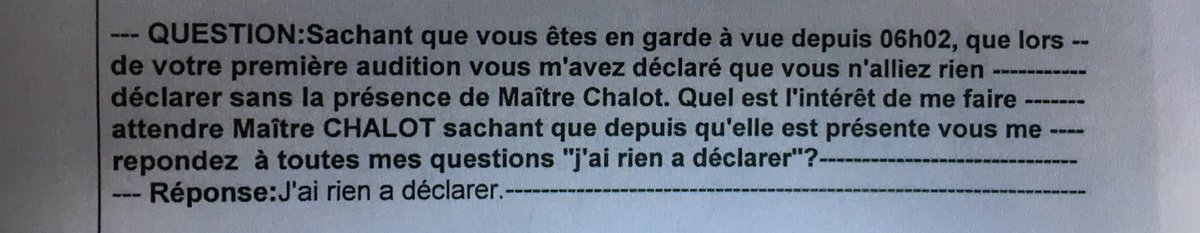 Meilleure réponse en garde à vue de l’année.