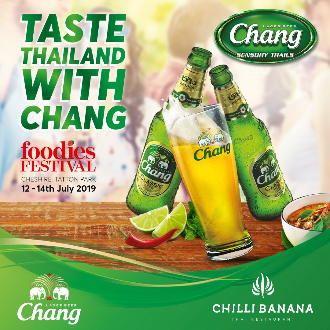 WIN tickets to <a href="/foodiesfestival/">Foodies Festival</a>, taking place 12th-14th July, at #TattonPark. FOLLOW and RETWEET to be in for a chance to win tickets, a Thai dish from #ChilliBanana and #ChangBeer! Competition ends 05.07, T&amp;Cs here: bit.ly/2XaDZou

#ChangSensoryTrails #FoodiesFestival