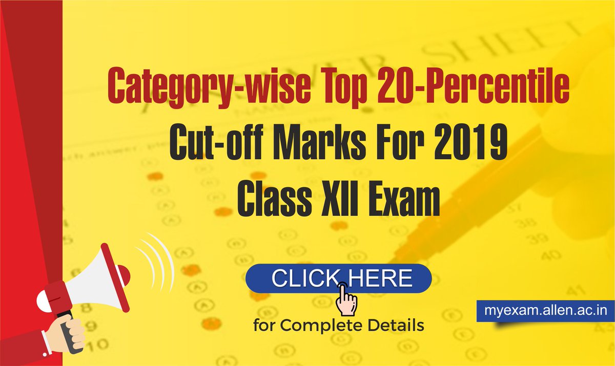 ALLENkota's tweet image. 📣 JoSAA released Category wise Top-20 Percentile Cutoff for IIT Admission 2019.
👉 Check the complete list here:
myexam.allen.ac.in/josaa-top-20-p…

#ALLENKota #Kotacoaching #JEEAdvanced2019 #IIT #Top20Percentile