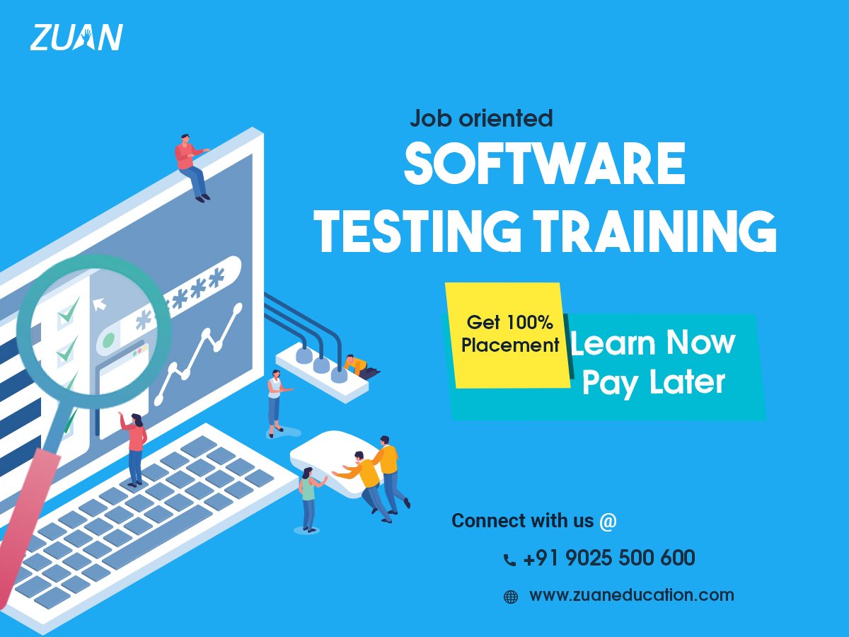 ZuanEducation's tweet image. Job oriented 👩💻 Software Testing Training in Zuan Education 👩🏫
Click here 👉 bit.ly/2VNvMGo 👈
100% Placement record.💯
Learn Now 👨🏫and Pay Later💰
Contact Us: 090255 00600📞
#SoftwareTesting #SoftwareTestingCourse
#SoftwareTestingInstitute #Testing #Bugfixing