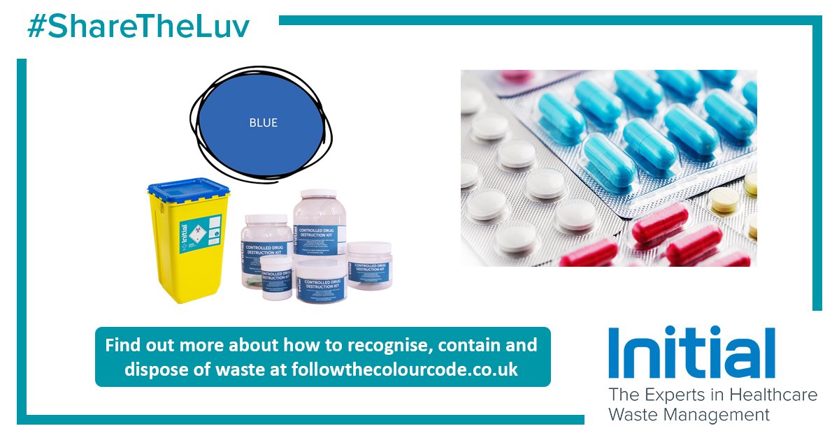 InitialMedical's tweet photo. What happens to old medicine? There are strict laws about the possession, storage & destruction of controlled drugs by pharmacies & pharmaceutical companies - our free colour coding making the perfect guide to compliant waste disposal! #FollowTheColourCode https://t.co/JqvXFUZolc https://t.co/D9BXjK5vyZ