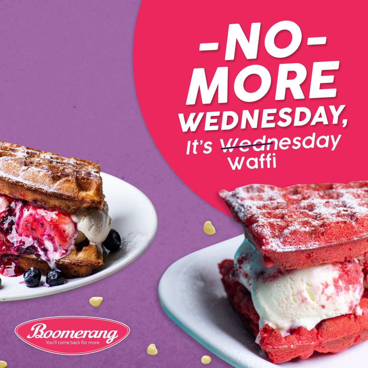 ILoveBoomerang's tweet photo. Wishing you all a #WonderfulWaffinesday! 
Wednesday's are long gone folks, it’s time for some crunchy-munchy delight that can even make your boring days look pretty awesome with more yumminess. 🥛😋🍦
#waffywednesday #waffwich #waffles #boomerangmoments #comebackformore #icecream https://t.co/cdfKD1YkD1