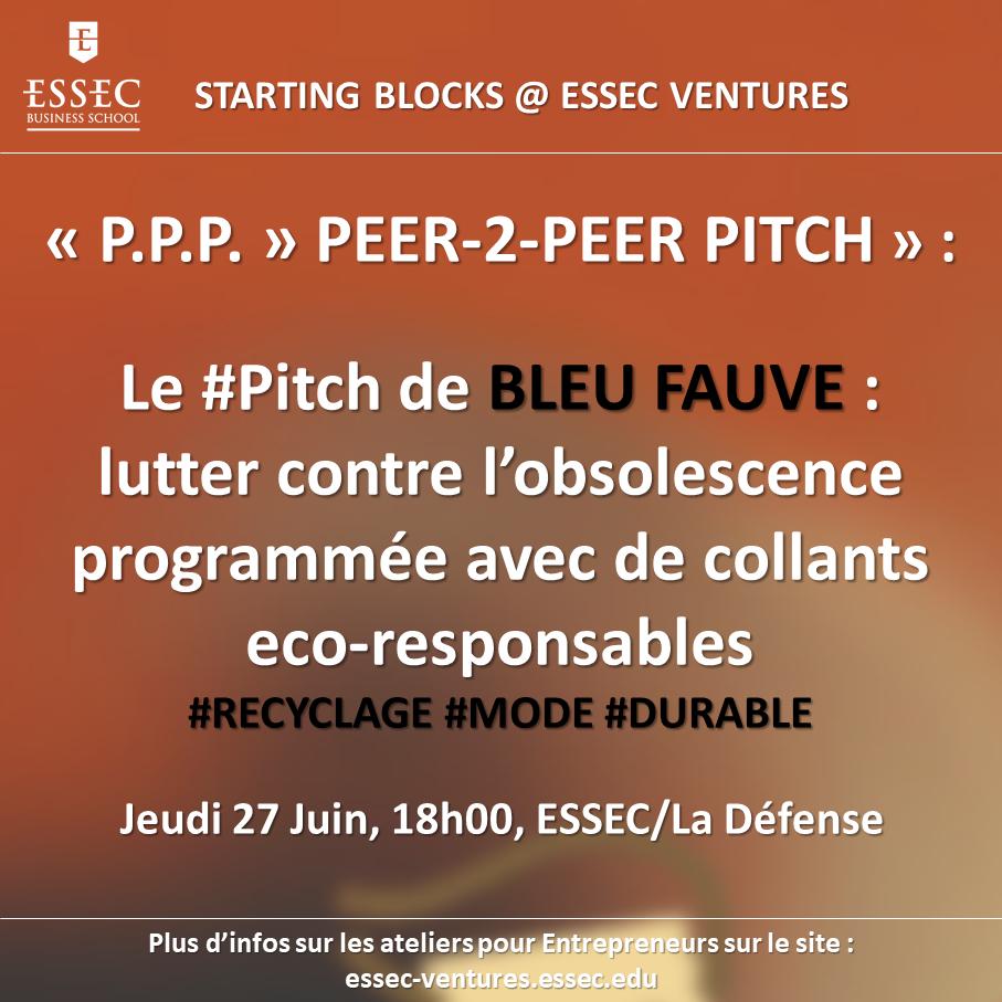 essecventures's tweet image. Un #pitch pour la #planète ! jeudi 27 juin participez à l’Ateliers #STARTINGBLOCKSEV. Nous allons découvrir #Bleu Fauve, la #startup qui veut lutter contre l’obsolescence programmée avec ses collants #recyclés. Inscriptions ici : tinyurl.com/y2sx67ux @essec