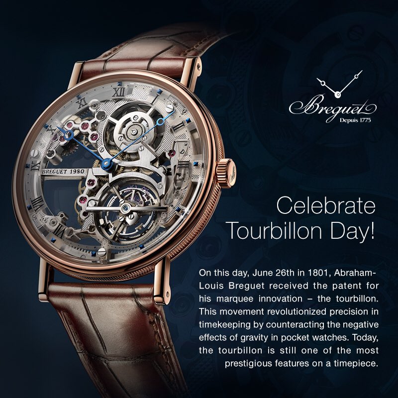 Got a little levity in your step today? Feel unusually lighthearted? It's #TourbillonDay! The most gravity-defying holiday in the horological calendar 🗓

#BreguetTourbillonDay #BreguetTourbillon