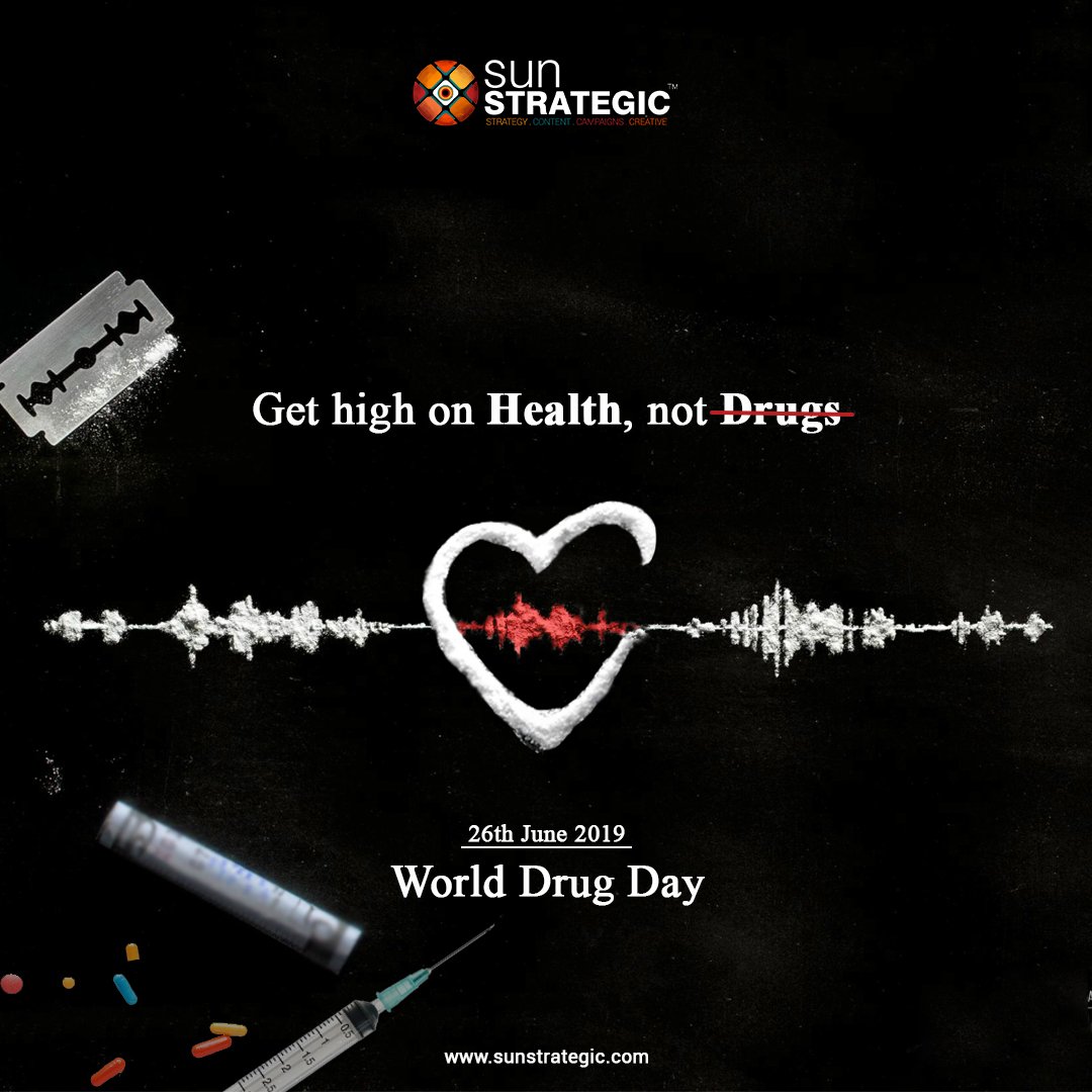 sunSTRATEGIC's tweet photo. Make health your “new high” in life, not drugs.
@sunSTRATEGIC supports international day against Drug Abuse &amp; Illicit Trafficking.
#worlddrugsday #saynotodrugs #yestohealth #yestolife #sunstrategic https://t.co/ckHY8QPvbb