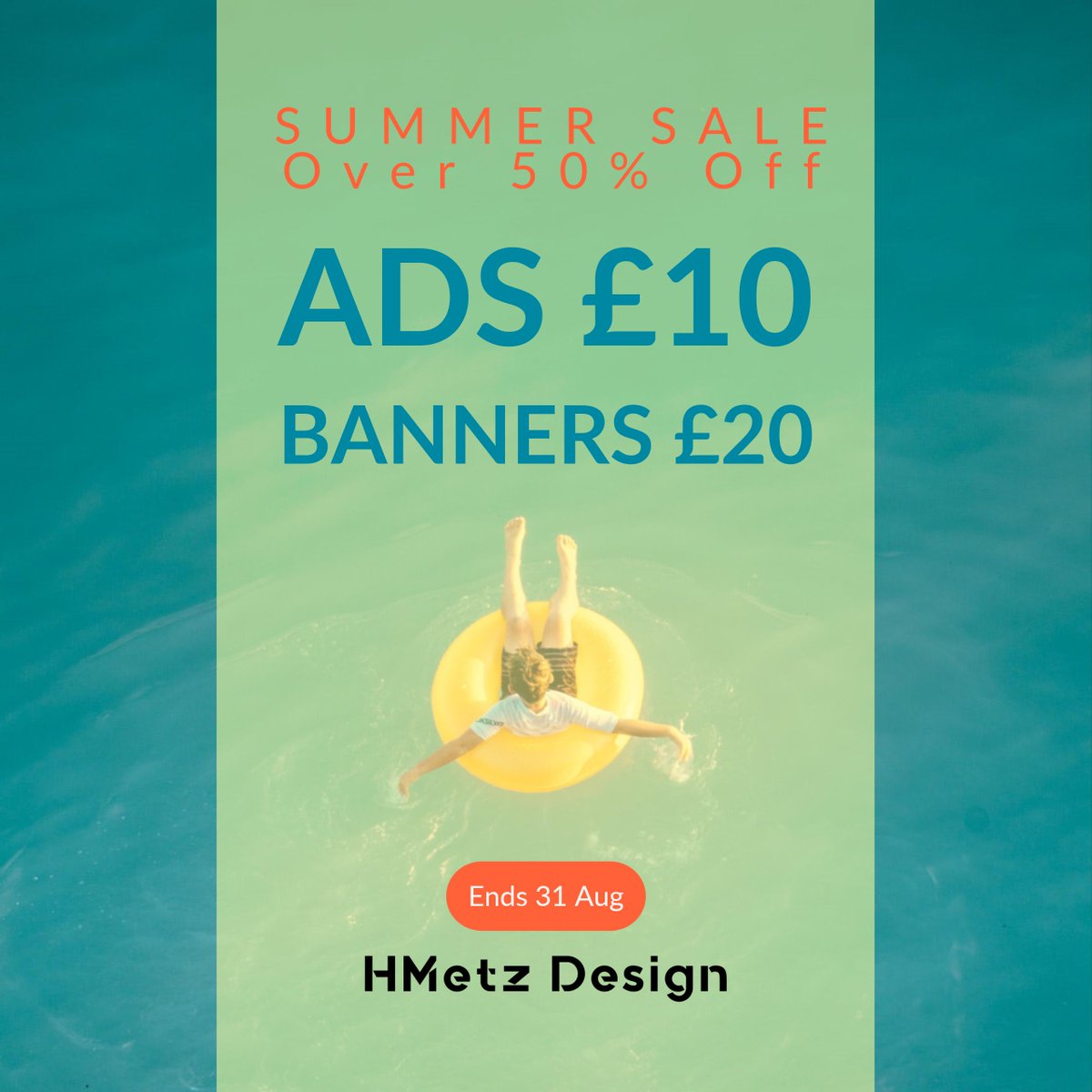 hmetzdesign's tweet photo. #SummerSale is now on. Web graphics at low cost. Square ads £10, banners £20. Ends 31st Aug. https://t.co/xL2EOzh934 #graphicdesign #marketing #promoteyourself #Adsense https://t.co/yDBs5UG5rC