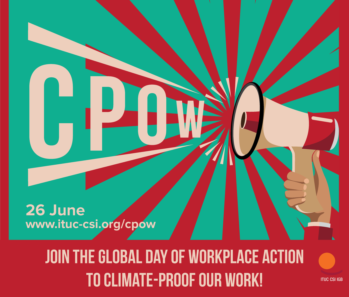 INTOnews's tweet photo. We have a climate crisis: extreme weather events are destroying jobs and livelihoods. Today on #26June join the @ituc Global Day of Workplace Action to #ClimateProofOurWork. Visit the website for more info: https://t.co/QVNJ65KqFU @irishcongress #cPOW https://t.co/HRh4HhaLWy