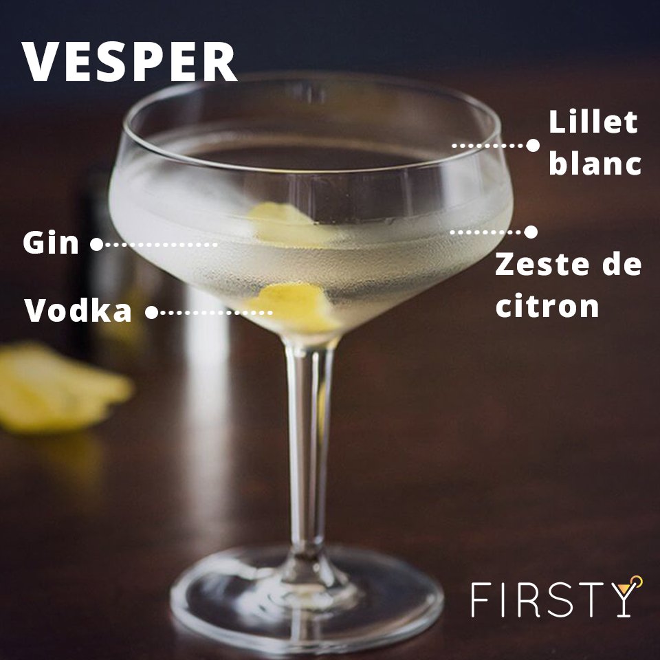 firstyclub's tweet photo. Vous connaissiez la recette du cocktail de James Bond ? 🤔 #cocktail #gin #vodka https://t.co/Hn5hYqDKl2