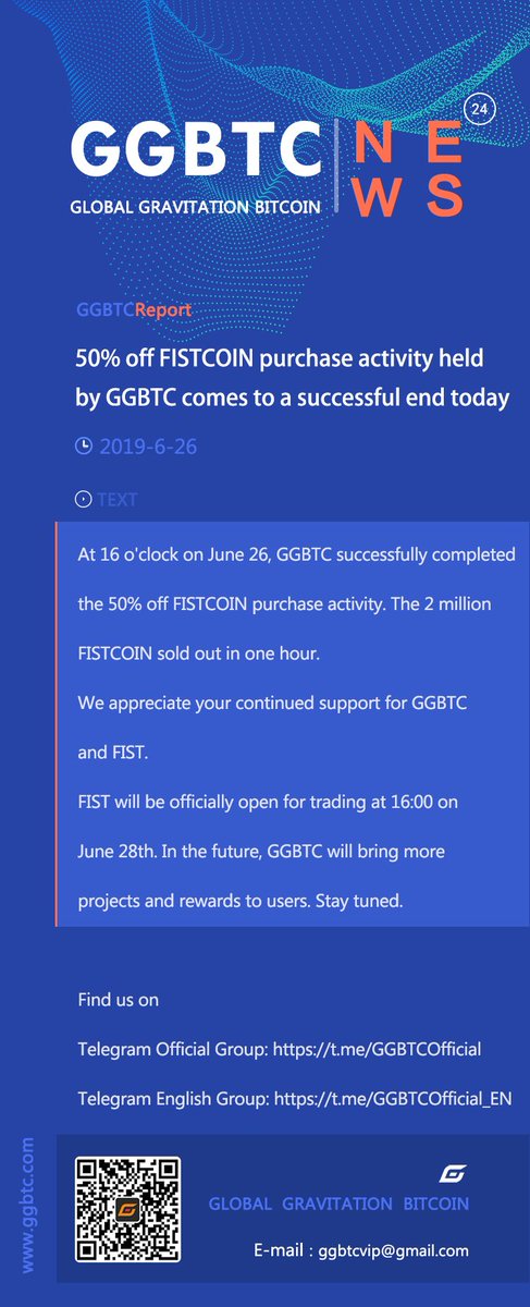 50% off FISTCOIN purchase activity held by GGBTC comes to a successful end today @chain_fist