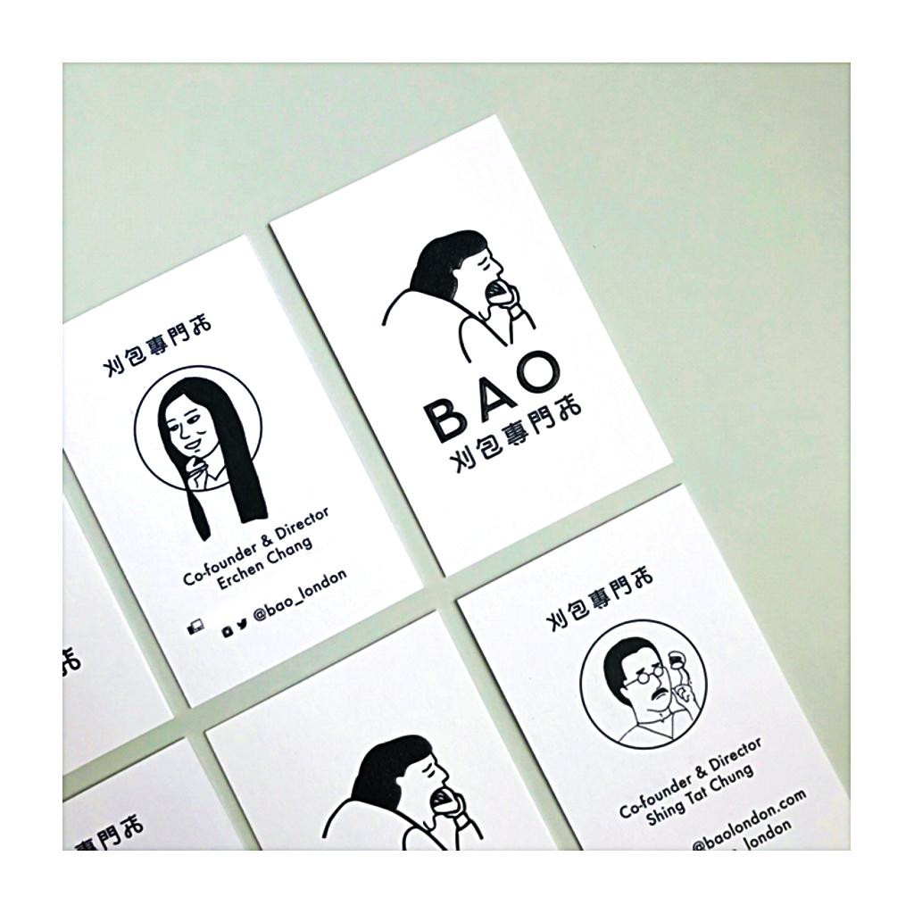 A great impression not only in the design, but also with the print. Business cards produced for <a href="/bao_london/">BAO Official</a> Lithographic black printing onto both sides of duplexed Zen Pure White supplied by <a href="/GFSmithpapers/">GF Smith</a> with an extra touch of emboss on the logo side •