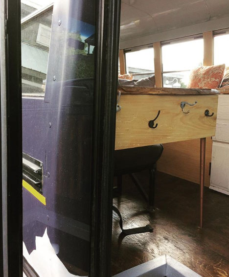 CampLovesick's tweet image. We're at the hook-hanging stage! We'll definitely hitting the road shortly!

#skoolie #schoolbusconversion #diy #buslife