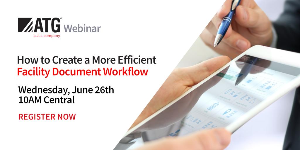 Don't miss today's #webinar on improving facility document workflow at 10AM Central. For more info go to site.atginc.com/webinars  or register directly at: bit.ly/2xkyyUB