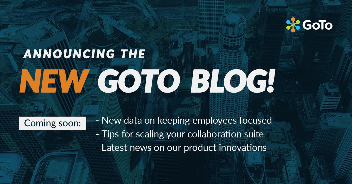 GoTo's tweet photo. GoTo is your one-stop shop for all things #UnifiedCommunications and Collaboration, and now our brand new #blog is your single destination for #meeting and collaboration tips, workplace trends, and GoTo product announcements! Check it out: https://t.co/anhK3tdKwB https://t.co/AgSNJSy9v7