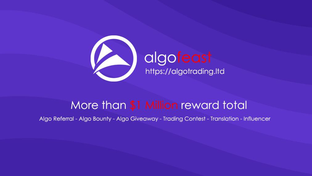 algotrading_ltd's tweet image. Algofeast program
Giving reward more than $1 Million 
For more details: algotrading.ltd/blog/page/algo…

#algotrading #ico #sto #icosale #Crypto #cryptocurrency #CryptoNews 
#bitcoin #giveaway #bounty #1MILLION
