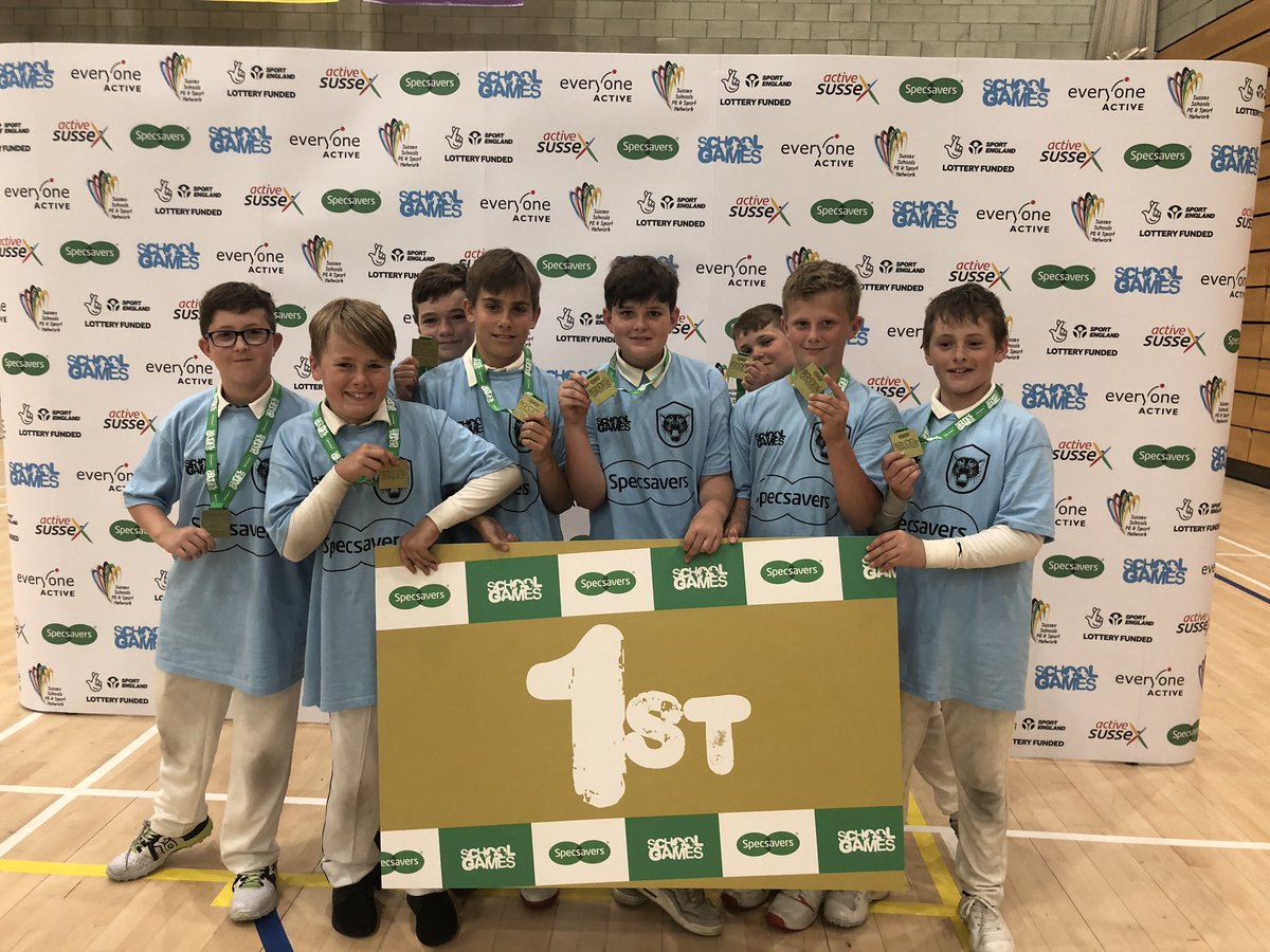 DownlandsPE's tweet photo. What a fantastic result for the year 7 cricket team! Unbeaten today and winning first place at the Sussex school games against some very talented teams! Well done to all the cricketers that have played a part in getting to this stage in the tournament! Well done! #ProudDown https://t.co/C4ptC0ZAs9