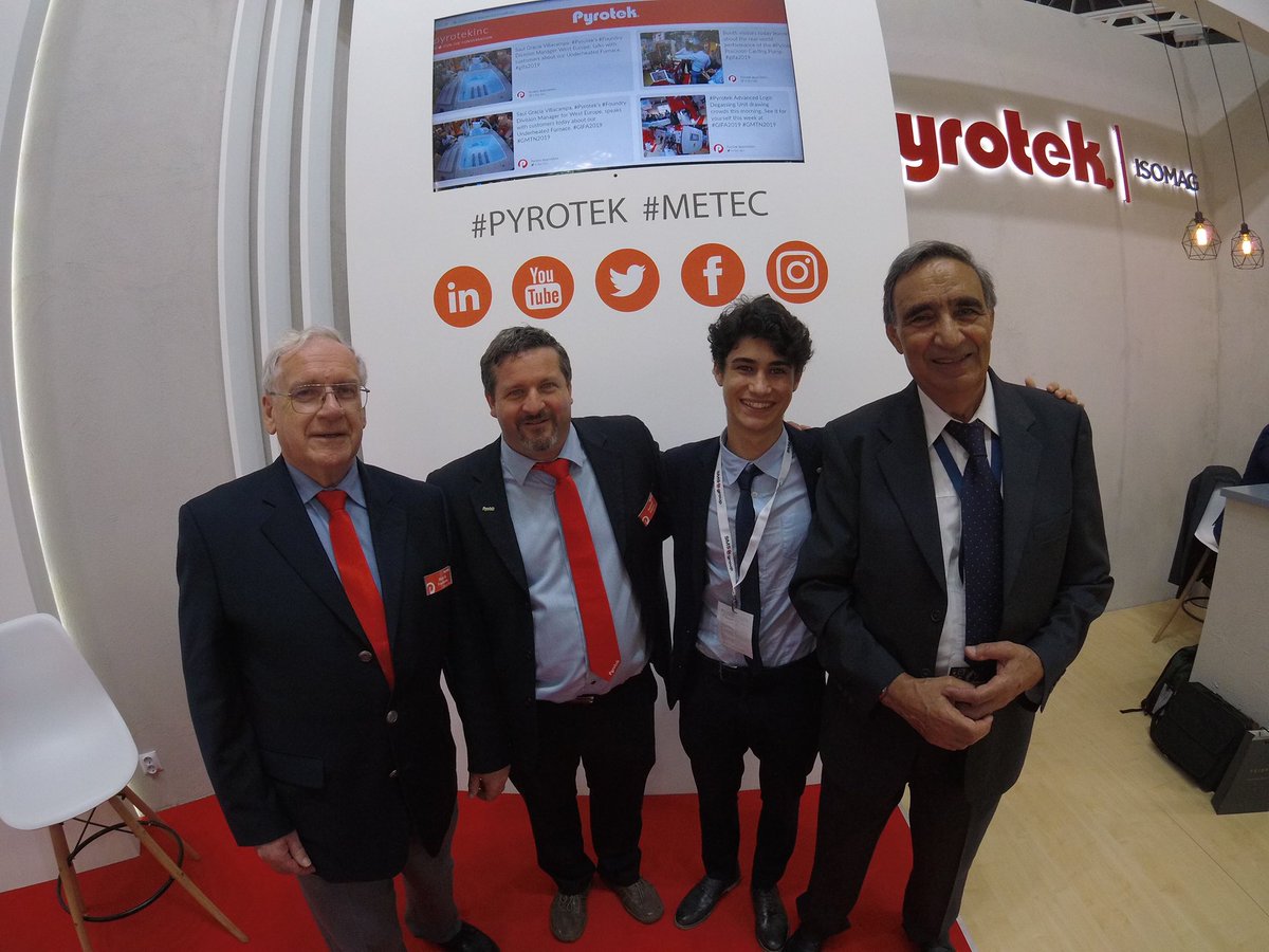 pyrotekinc's tweet photo. Enrico Lugli and grandson. A great #Pyrotek agent for more than 20 years. We value your experience and partnership. Thanks for supporting #Isomag solutions. #steel #METEC19 https://t.co/w4lO0wRr5c