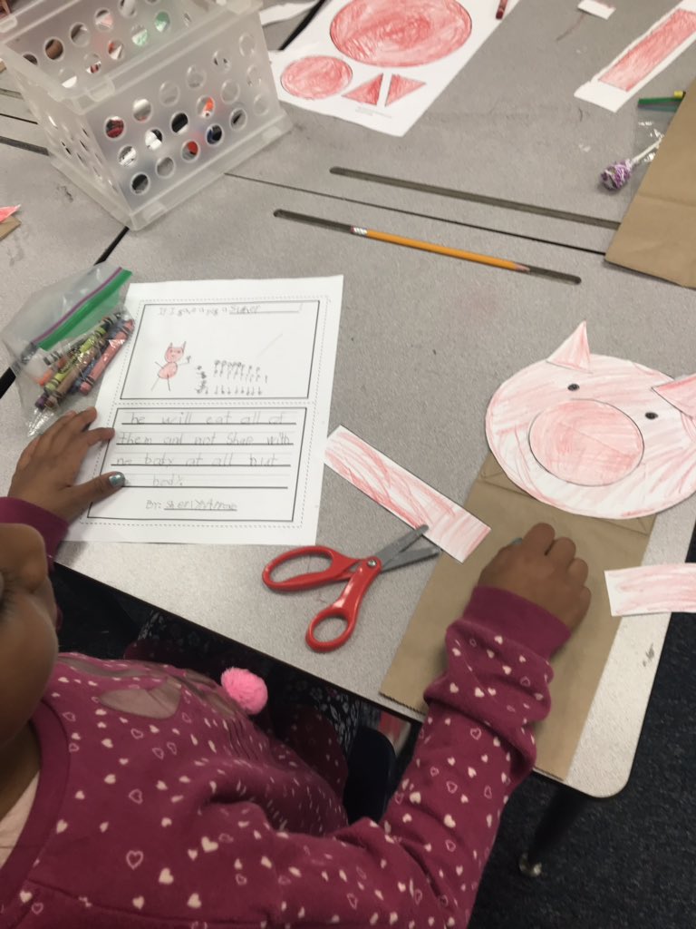 Ms_WentznKinder's tweet photo. Thank you @LauraNumeroff for the story if you give a pig a pancake! We enjoyed reading it today and also extending the story with our own idea of what to give a pig! 🐽 #studentauthors #authorstudy @fcscampreads #readSMORE https://t.co/ZPcYRt9zQp