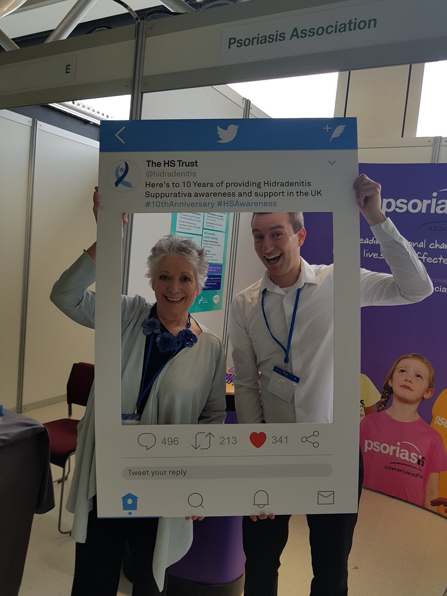 Thanks Liz from @skincambasc and Dom from <a href="/PsoriasisUK/">Psoriasis Association</a> helping to celebrate our 10th Anniversary during the #BDNG19