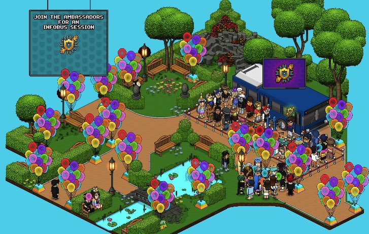 It was great to see everyone at yesterday’s <a href="/Habbo/">Habbo</a> Ambassador Infobus Session!

Check out the pictures to hopefully find yourself in them if you attended! #iSpy 

Thank you for your support!

#HabboSafety #HabboAmbs #GDPR #PrideMonth #AllAboard #LoadTheBus #RotateTheGates