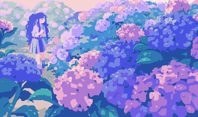 「hydrangea short sleeves」 illustration images(Latest)｜6pages