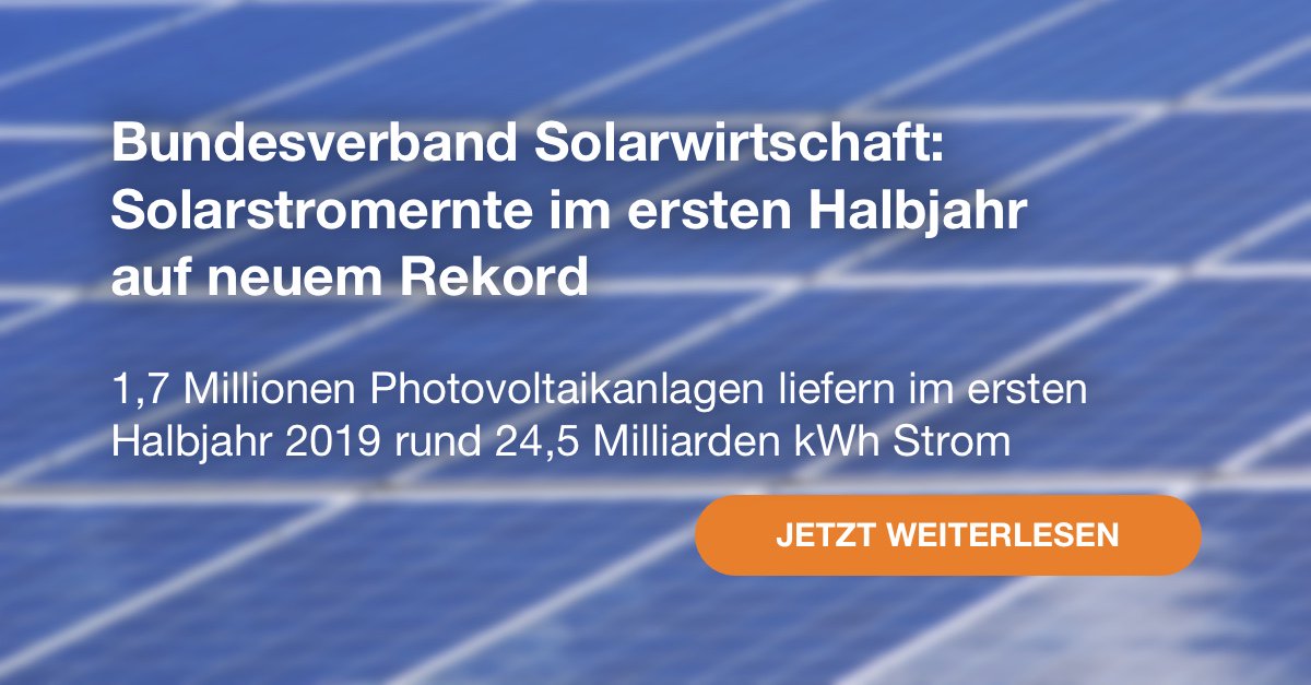 QVSD_ev's tweet photo. BSW-Solar: Solarstromernte im ersten Halbjahr auf neuem Rekord /// https://t.co/223bXDzrN1 https://t.co/sNE6Z8sP8e