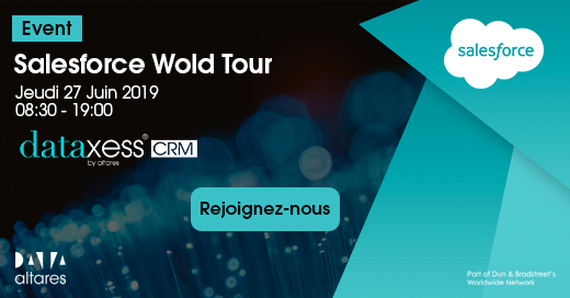 AltaresDB's tweet photo. #SalesforceWorldTour | J-1 avant le début de l’événement mondial dédié aux experts du CRM à Paris dont nous sommes fier d'être Gold Partner !
Nos experts auront le plaisir de vous présenter notre solution #Dataxess-CRM
Vous pouvez encore vous inscrire ➡️https://t.co/M2RlE4yrji https://t.co/DqHHk1eYC7