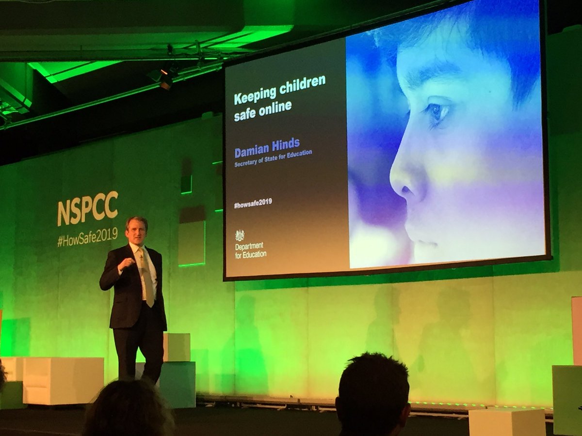 Damian Hinds is telling an <a href="/NSPCC/">NSPCC</a> conference about staying safe online and the importance of building character in children - and says building resilience “runs through the veins of teachers” in England #howsafe2019
