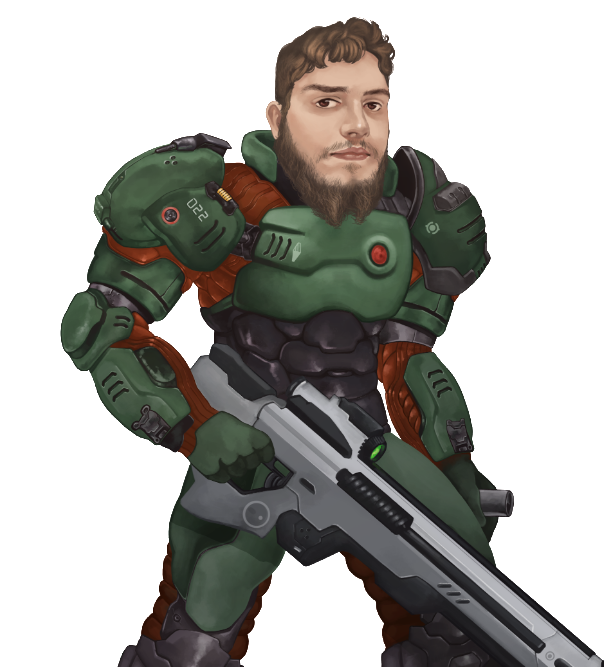Dherevo's tweet photo. Muchísimas gracias a @EMMartin86 por aceptar el imposible reto de dibujar mi cara. Ha sido difícil, pero solo alguien con verdadero talento lo ha podido conseguir 😆

Señores de @bethesda_ESP ya tengo el traje Pretor listo para el Doom Eternal, ahora solo falta cierto casco 👀 https://t.co/FZgZNsZjBV