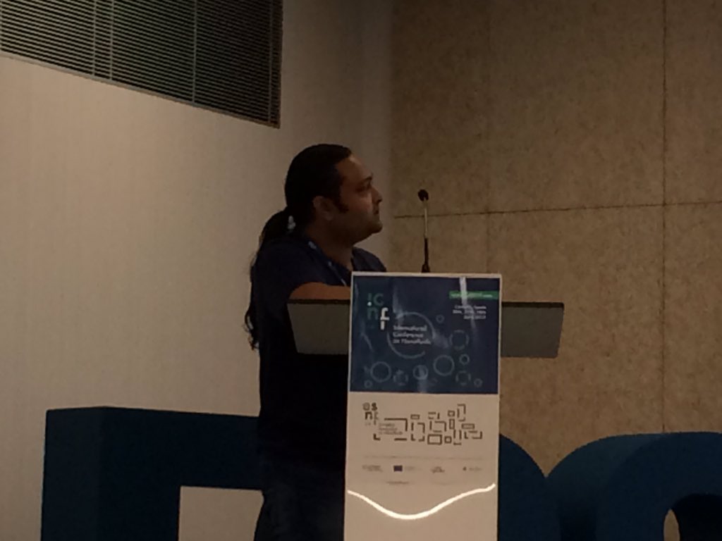 NakamaeSaco's tweet photo. Dr. Mitradeep Sarkar (aka Mitra) from Sorbonne Université and MAGENTA @H2020Magenta presenting results at #ICNf2019 conference. @nanouptake @Sorbonne_Univ_ https://t.co/UlGAkI2LXD