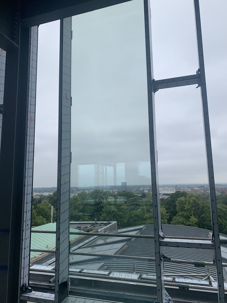 DanielPMurdock's tweet photo. Further milestone at the @Stepnellltd #PercyGeeLeics project at @uniofleicester. The curtain wall glazing by @UniqueWindowsUK is being installed. One step closer to being water tight! https://t.co/Rt8DfOeRef