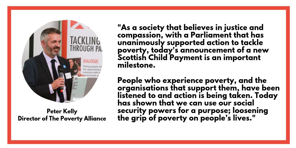 We're delighted that Cab Sec <a href="/ClydesdAileen/">Aileen Campbell</a> has listened to our calls to bring forward the introduction of a new income supplement. 

An additional £10 per week will help unlock tens of thousands of children from poverty. 

Our full response here povertyalliance.org/?p=2552&previe…