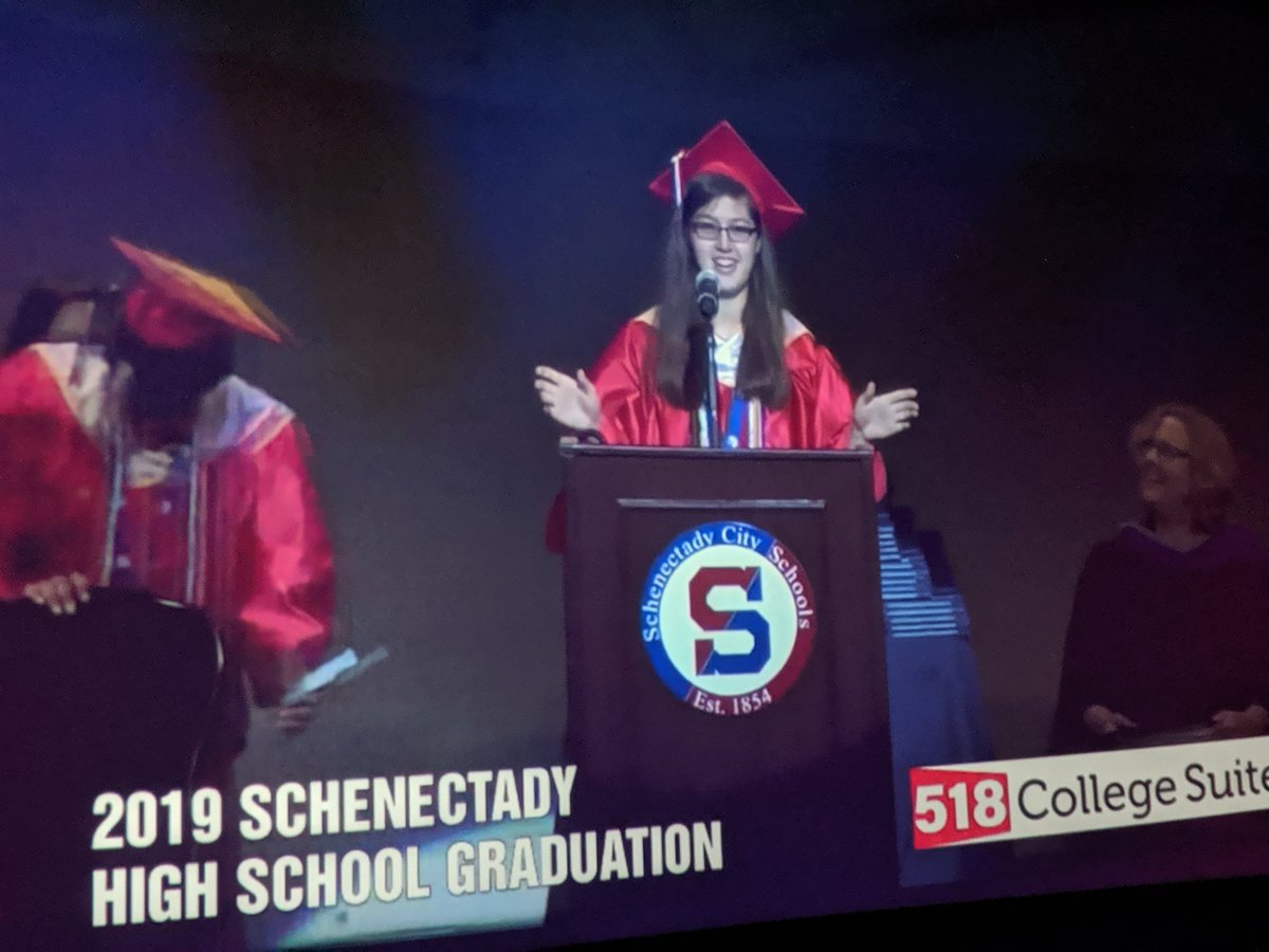 kmessler1's tweet image. The @SCSchools valedictorian...quoting @MichelleObama &quot;when they go low...we go high!&quot; #schenectadyvibes