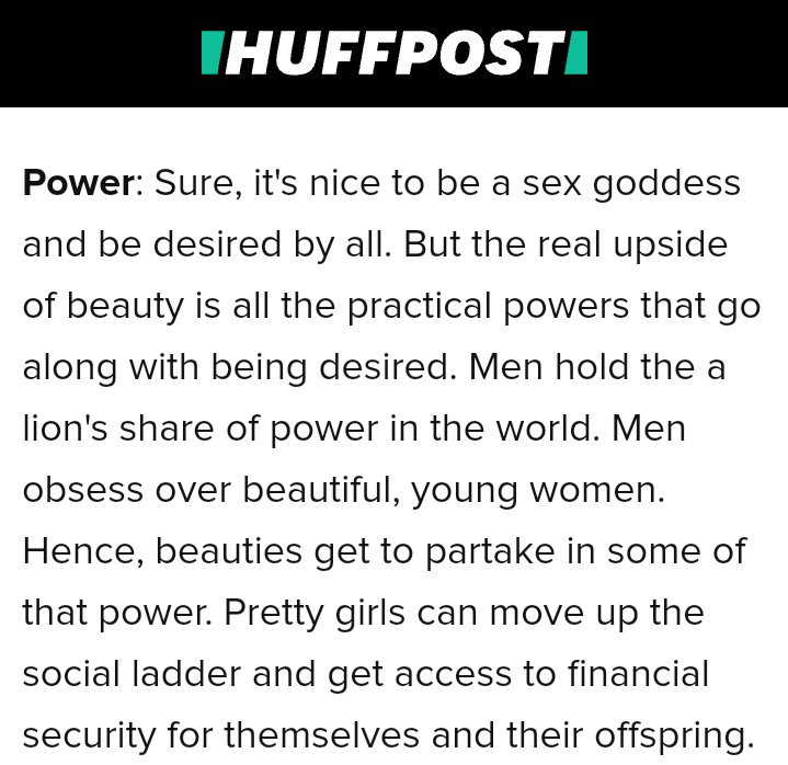 (1) POWER Era sudah bergeser gaes. Kecantikanmu gak lagi kamu gunakan hanya untuk sekadar memikat pria. Tapi kamu target hal yg lebih besar. Seperti karir dan finansial security, misalnya. Di era dimana appearance jd faktor penting, semakin cantik kamu, semakin mulus langkahmu.