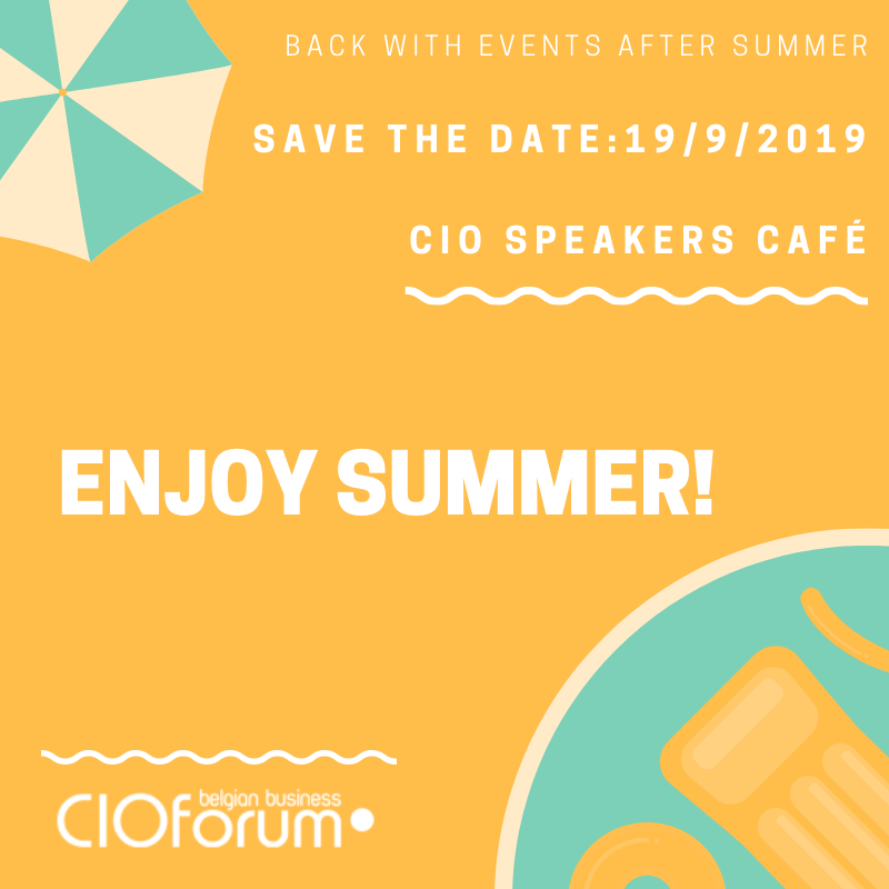 Save the date: 19/9 CIO Speakers Café - from 6.30 pm
#cioforumbelgianbusiness #ciospeakerscafe #cio #networkingevent #events2019