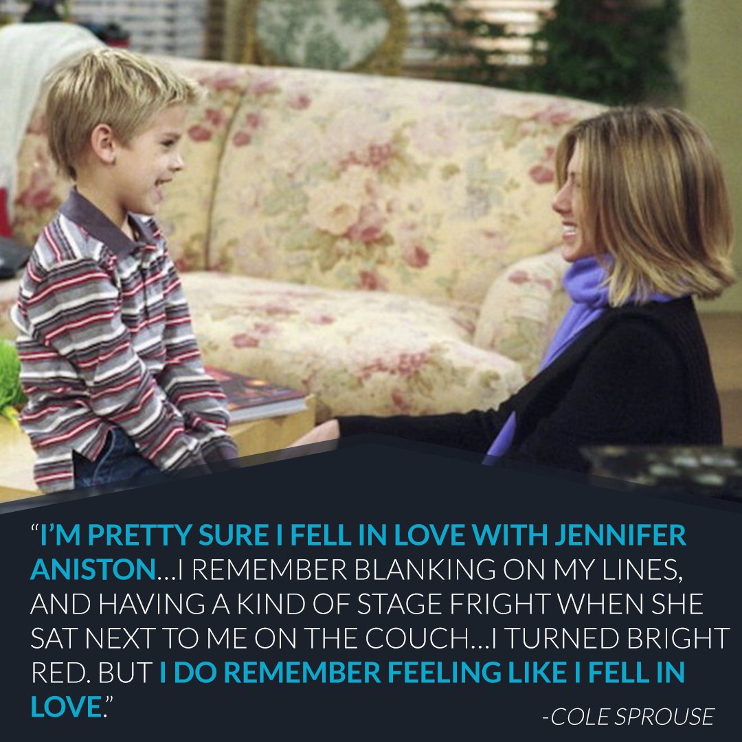 enews's tweet photo. Cole Sprouse says he fell in love with Jennifer Aniston from Day 1. Honestly, same. https://t.co/i1ib5HdcjB