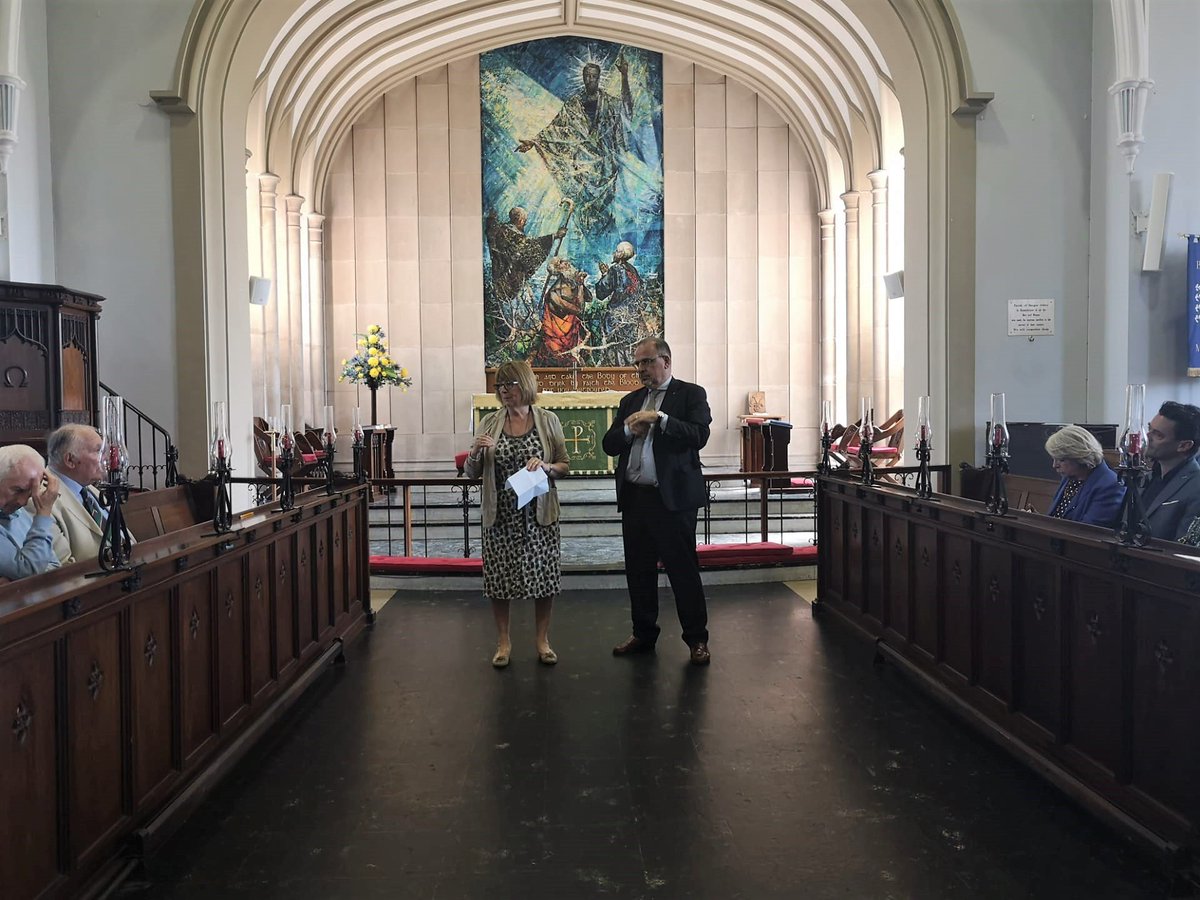 EESC_President's tweet photo. Today, I visited the interesting Columbanus Exhibition at the #NorthDownMuseum and #BangorAbbey, this historic place where Columbanus, who is described as the patron Saint of #EuropeanUnity, once lived and studied. We had very good exchanges on #Peace and #Borders. https://t.co/2cqbDTUsGK