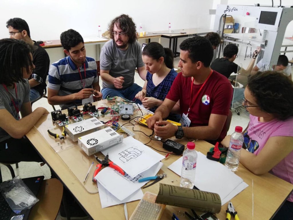 openlab_hamburg's tweet photo. Empowering the youth; Great vibe in Tunis at Open Source Hardware Workshop https://t.co/1kK0GMWVz6 @HSUHamburg  #OSHW @OpenfabTn #maker #fablab https://t.co/AP4v0FvhTx