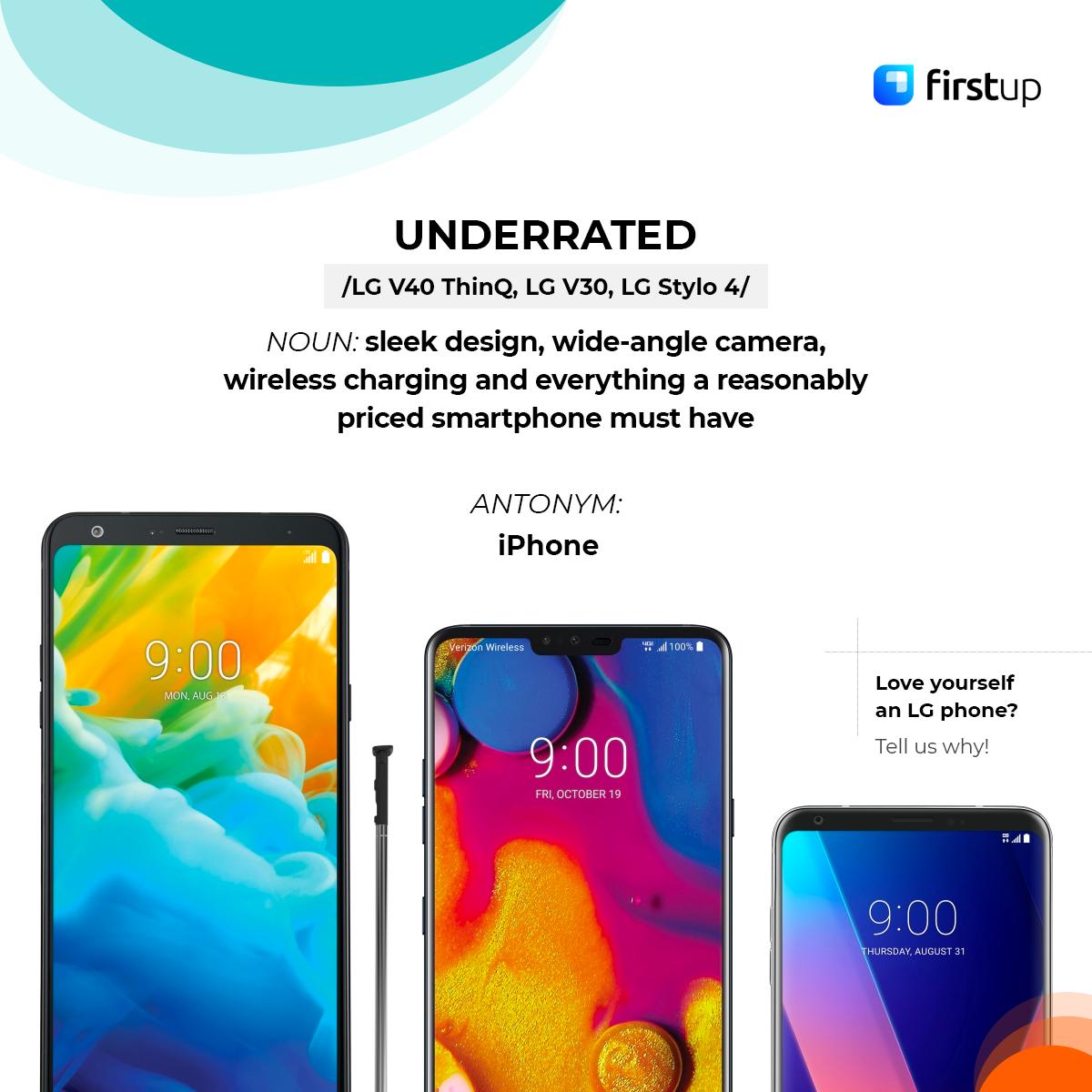 FirstUpBiz's tweet image. LG phones aren't the underdogs of the Android space anymore. Do you think so too? Head over to FirstUp.com and get yourself a chance to win a gadget of your choice! 

#LGV40 #LGstylo #smartphones #android #phonereview #firstup