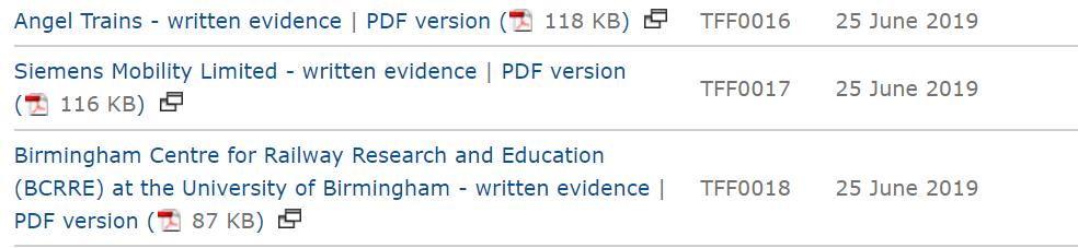 TransportCttee's tweet image. We have published the latest written evidence to our #CommonsTransFutureTrains inquiry; from #AngelTrains, @SiemensMobility and @bcrre. Read them all here:  parliament.uk/business/commi…
