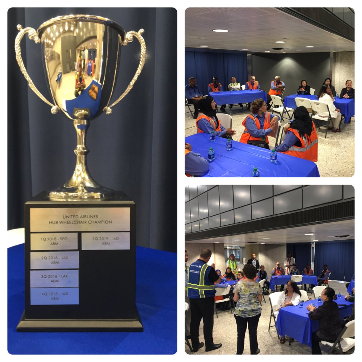 ABM in Dulles does it again! 2nd quarter in a row the wonderful men and women who push wheelchairs for the customers of United Airlines win the best of the best trophy! ⁦<a href="/weareunited/">We Are United</a>⁩ ⁦<a href="/OmarIdris707/">Omar Idris</a>⁩ ⁦<a href="/clrezmer/">Cindy Rezmer</a>⁩ ⁦@susannesworld⁩