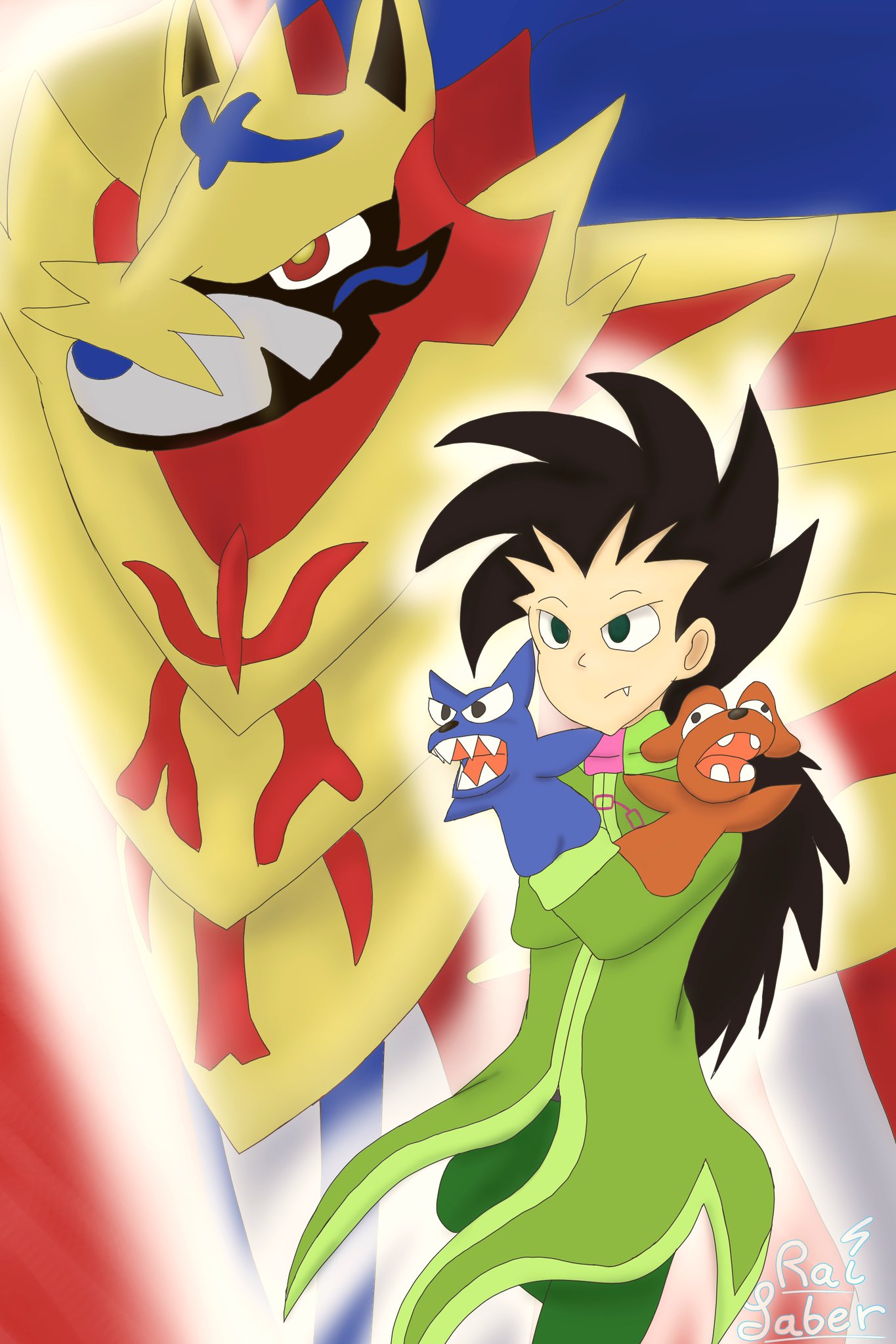 Rai Saber Shield Wielders I Meant To Do This As A Gift For Our Beloved Shy Ventriloquist Kenmidori Keru Besu Amp Ofc The Other Legendary Doggo Zamazenta Someone