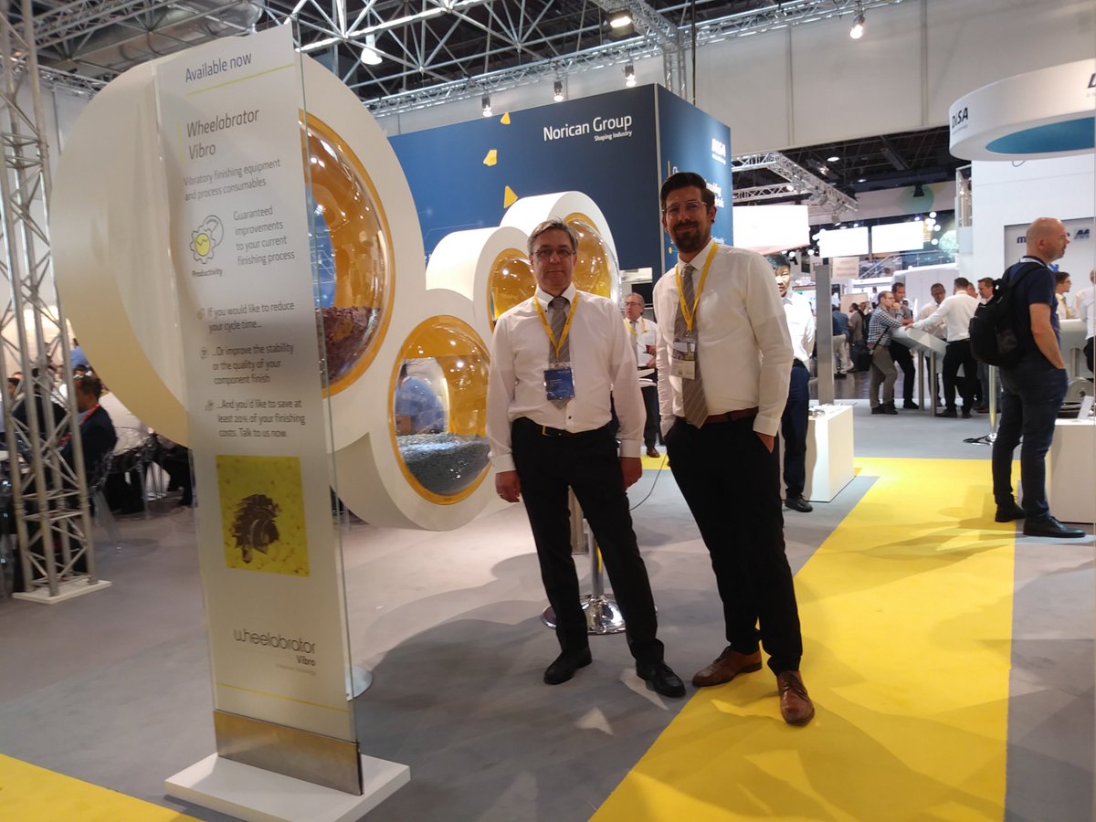 wheelabrator's tweet image. Come and say hello to the Wheelabrator Vibro team on the #NoricanAtGIFA stand - Hall 11, stand A74-A78  📍 and find out how your existing component finishing process can be optimized #GIFA2019 #ShapingIndustry #MetalExperts